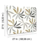 York Wallcoverings Little Garden wallpaper, color Graphite & Gold, SKU ZM2816
