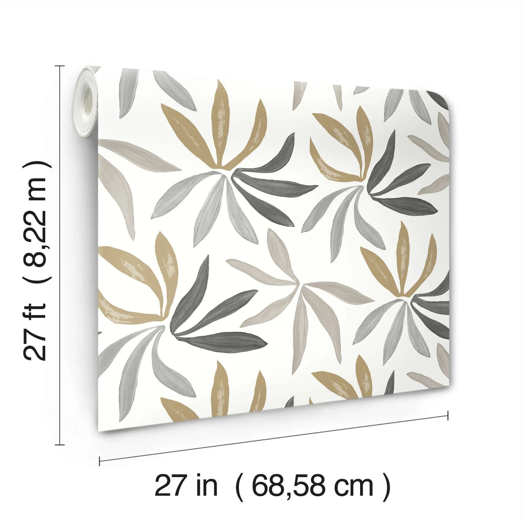York Wallcoverings Little Garden wallpaper, color Graphite & Gold, SKU ZM2816