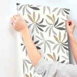 York Wallcoverings Little Garden wallpaper, color Graphite & Gold, SKU ZM2816