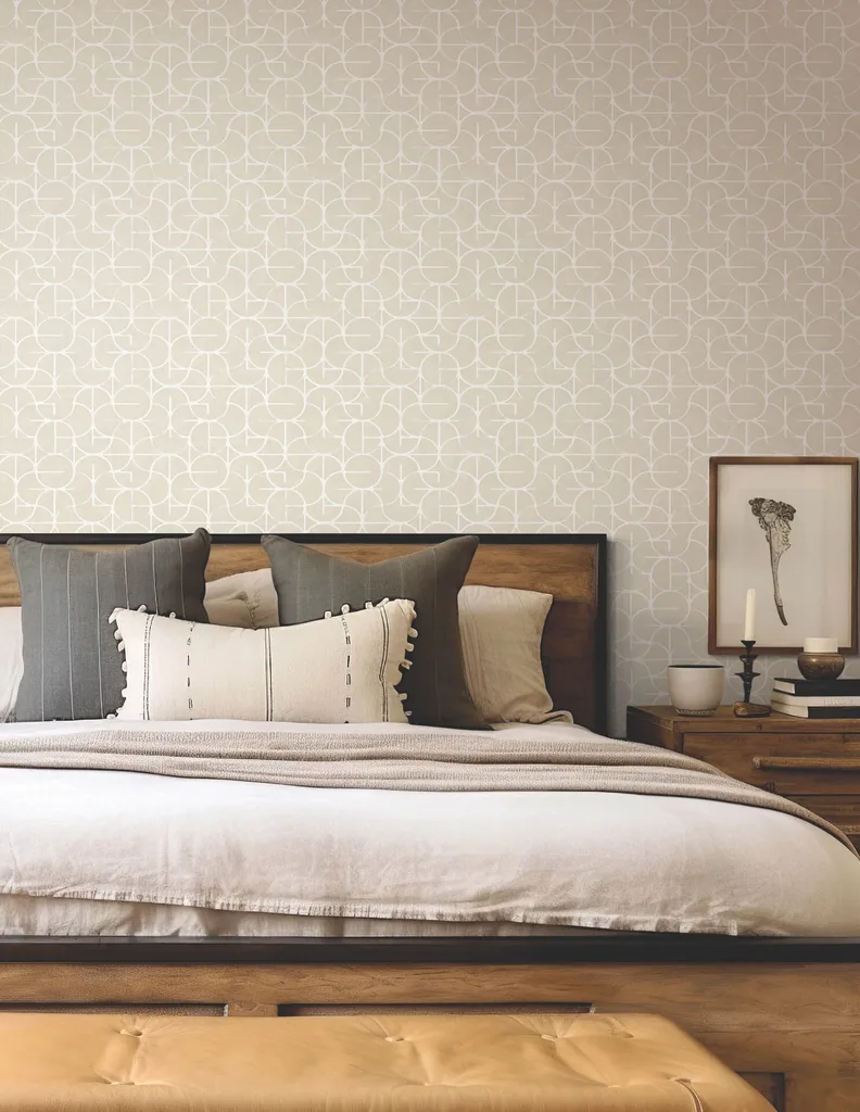 York Wallcoverings Looking Glass wallpaper, color Beige, SKU FM1103