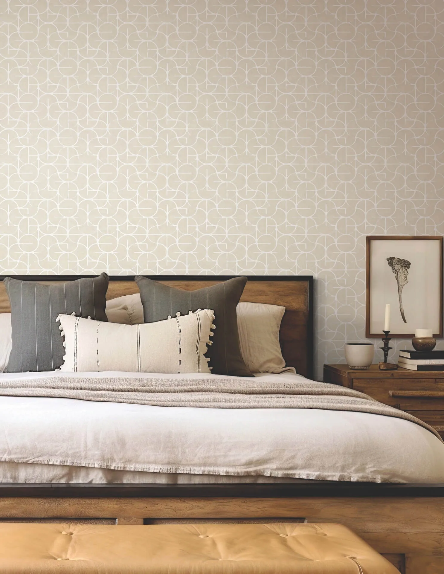 York Wallcoverings Looking Glass wallpaper, color Beige, SKU FM1103
