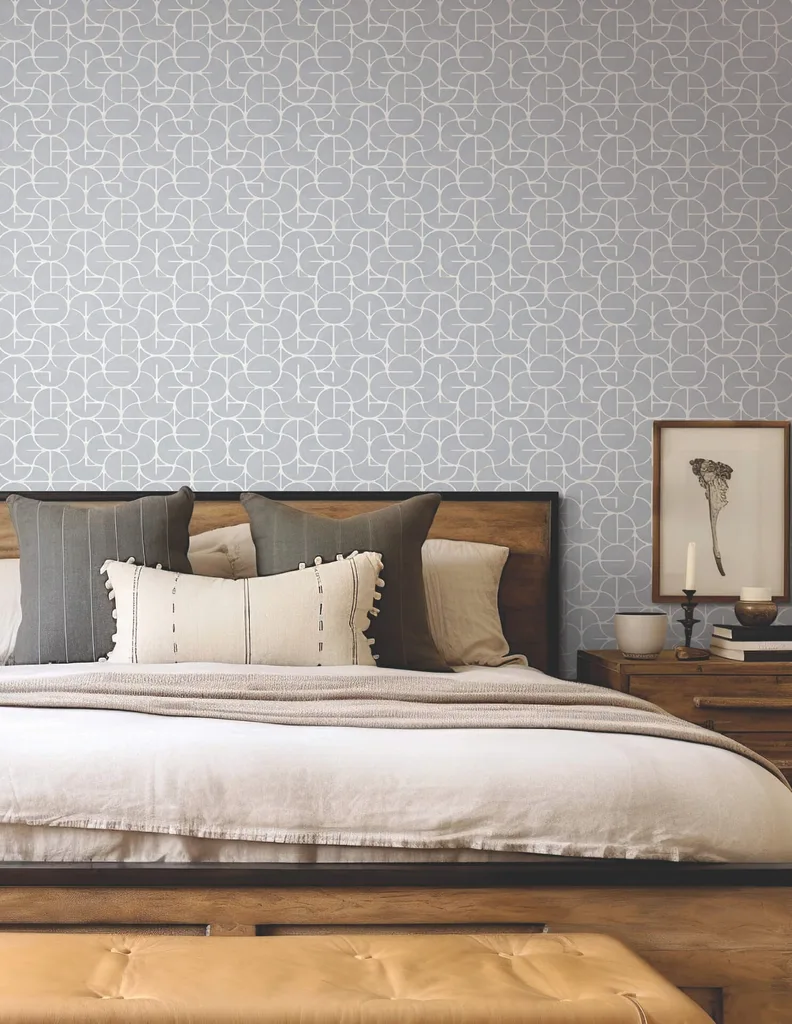 York Wallcoverings Looking Glass wallpaper, color Chambray, SKU FM1106