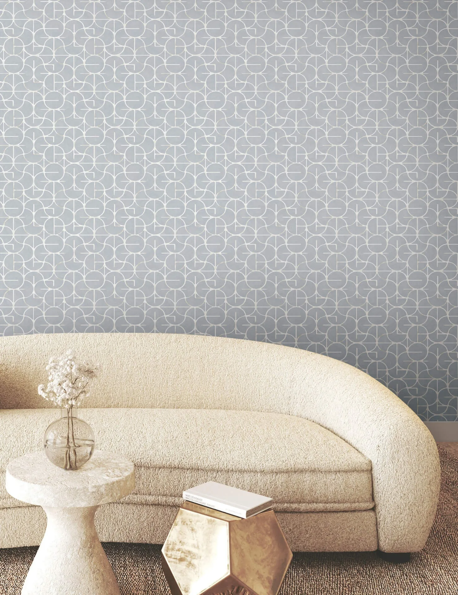 York Wallcoverings Looking Glass - Chambray Wallpaper | Buy Online York Wallcoverings Looking Glass wallpaper, color Chambray, SKU FM1106