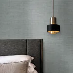 York Wallcoverings Lotus Silk wallpaper, color Steel Blue, SKU SI25873