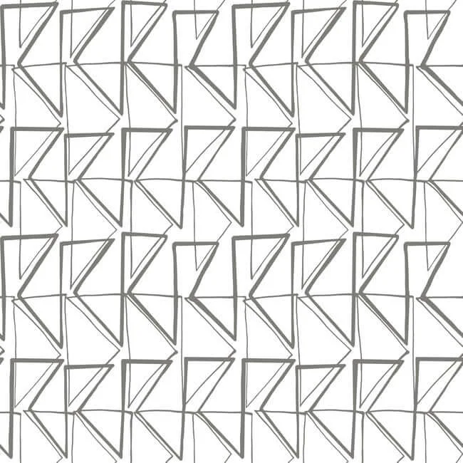 York Wallcoverings Love Triangles wallpaper, color Grey, SKU PSW1252RL