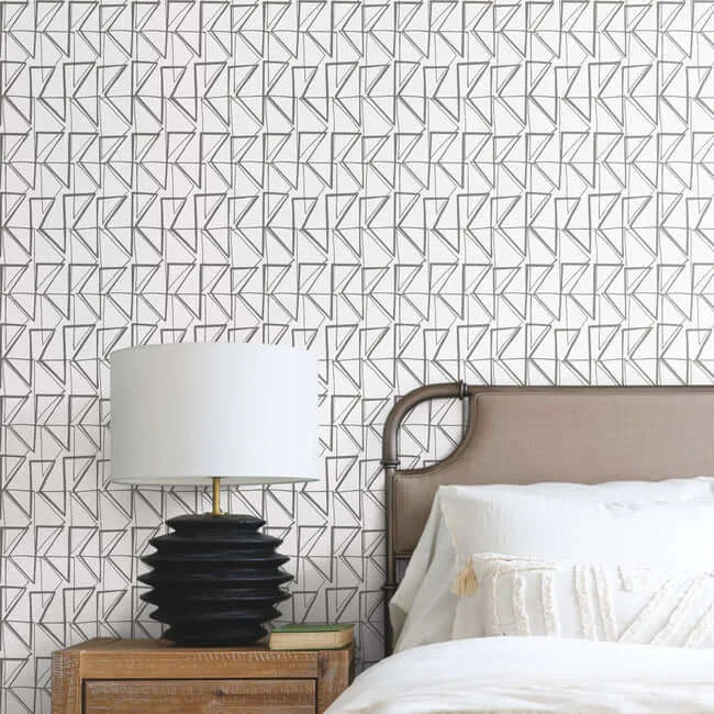 York Wallcoverings Love Triangles wallpaper, color Grey, SKU PSW1252RL