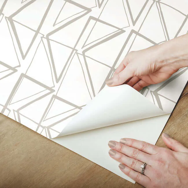 York Wallcoverings Love Triangles - Gold Metallic Wallpaper | Buy Online York Wallcoverings Love Triangles wallpaper, color Gold Metallic, SKU PSW1253RL
