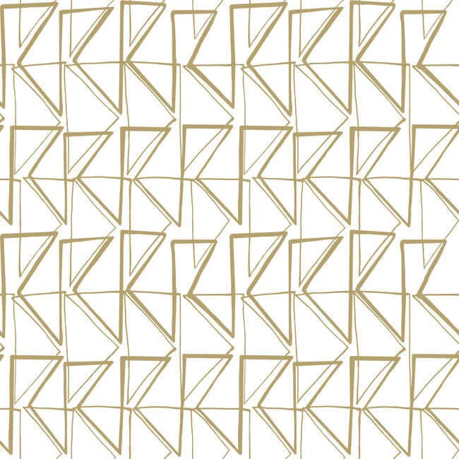 York Wallcoverings Love Triangles wallpaper, color Gold Metallic, SKU PSW1255RL