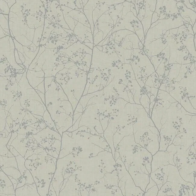 York Wallcoverings Luminous Branches wallpaper, color Grey & Silver, SKU DD3814
