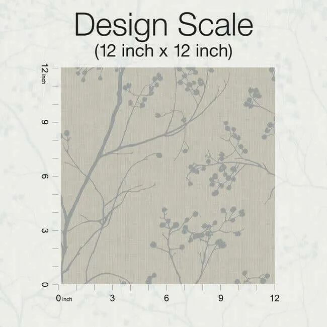 York Wallcoverings Luminous Branches wallpaper, color Grey & Silver, SKU DD3814