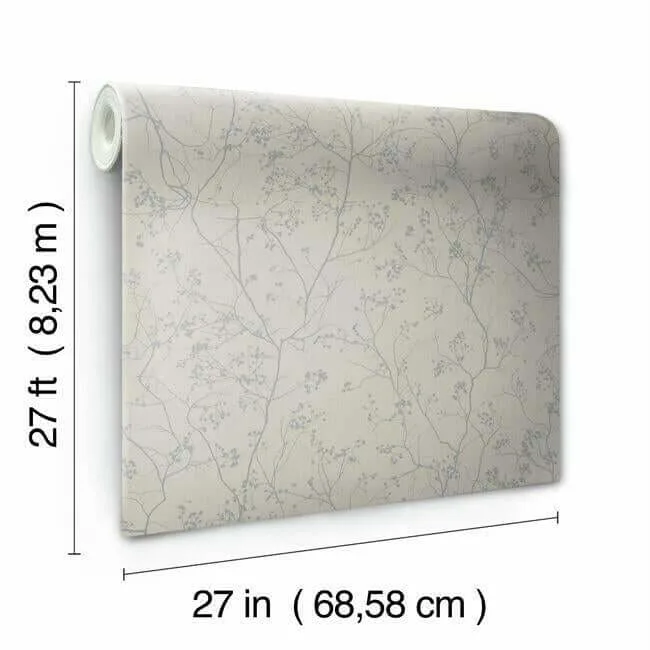 York Wallcoverings Luminous Branches - Grey & Silver Wallpaper | Buy Online York Wallcoverings Luminous Branches wallpaper, color Grey & Silver, SKU DD3814