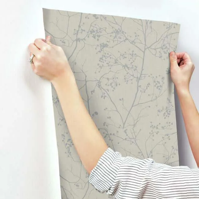 York Wallcoverings Luminous Branches - Grey & Silver Wallpaper | Buy Online York Wallcoverings Luminous Branches wallpaper, color Grey & Silver, SKU DD3814