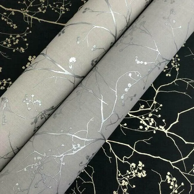 York Wallcoverings Luminous Branches - Grey & Silver Wallpaper | Buy Online York Wallcoverings Luminous Branches wallpaper, color Grey & Silver, SKU DD3814
