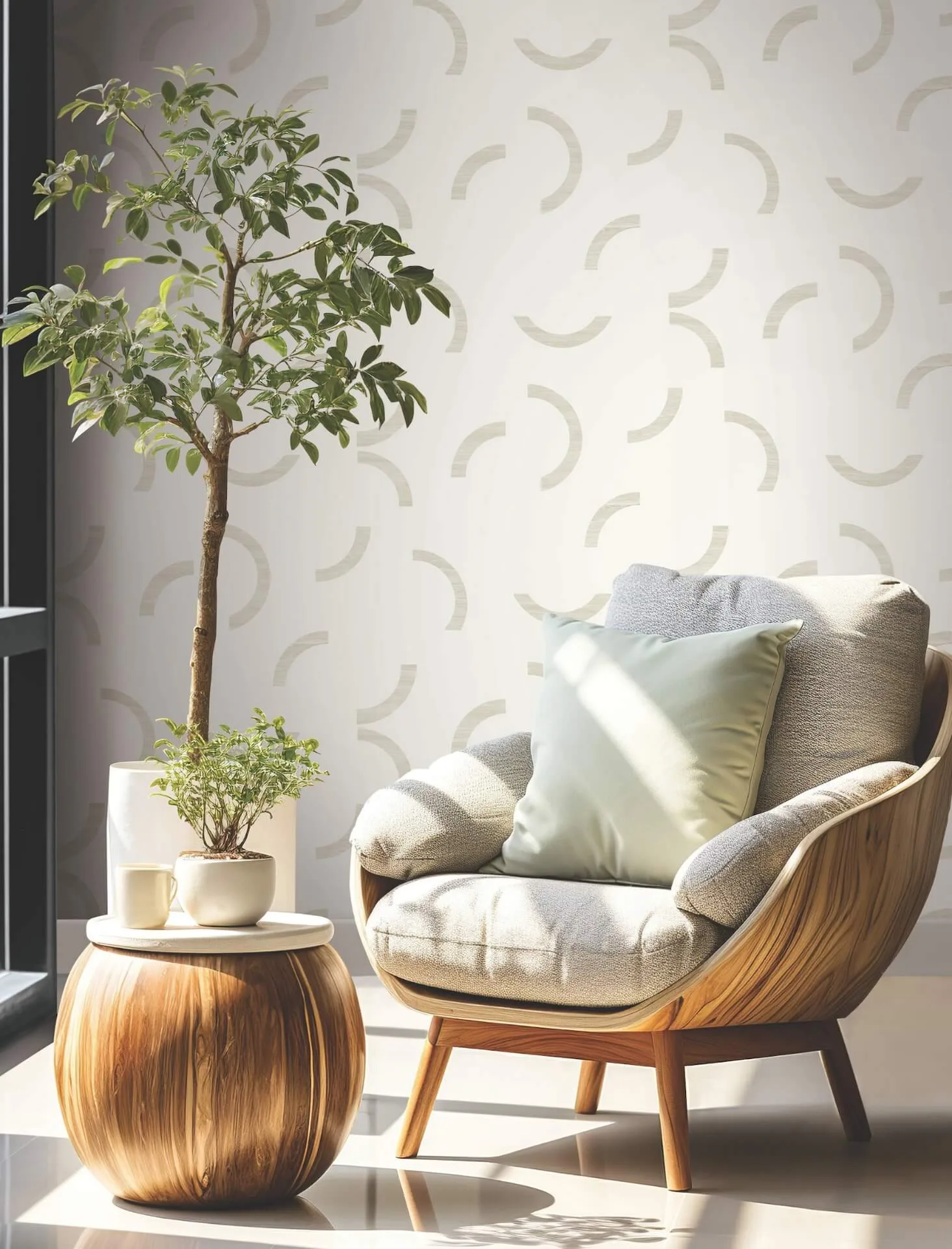 York Wallcoverings Lunula wallpaper, color Ivory, SKU FM1025