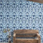 York Wallcoverings Malta - Blue & Silver Wallpaper | Buy Online York Wallcoverings Malta wallpaper, color Blue & Silver, SKU MN1920