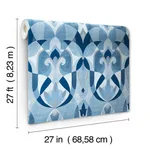 York Wallcoverings Malta - Blue & Silver Wallpaper | Buy Online York Wallcoverings Malta wallpaper, color Blue & Silver, SKU MN1920