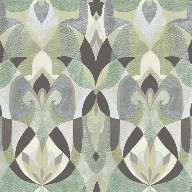 York Wallcoverings Malta wallpaper, color Green, SKU MN1922