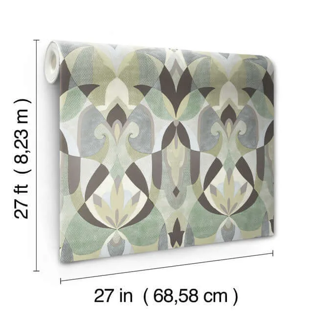 York Wallcoverings Malta - Green Wallpaper | Buy Online York Wallcoverings Malta wallpaper, color Green, SKU MN1922