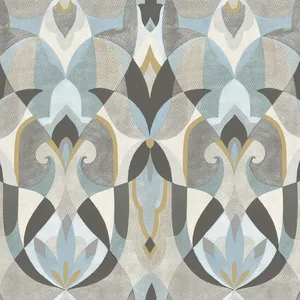 York Wallcoverings Malta wallpaper, color Neutal & Blue, SKU MN1921