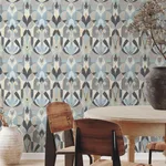 York Wallcoverings Malta wallpaper, color Neutal & Blue, SKU MN1921