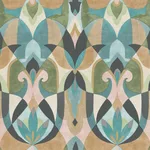 York Wallcoverings Malta - Teal & Gold Wallpaper | Buy Online York Wallcoverings Malta wallpaper, color Teal & Gold, SKU MN1923