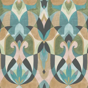 York Wallcoverings Malta wallpaper, color Teal & Gold, SKU MN1923