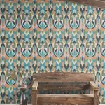 York Wallcoverings Malta - Teal & Gold Wallpaper | Buy Online York Wallcoverings Malta wallpaper, color Teal & Gold, SKU MN1923