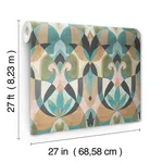 York Wallcoverings Malta - Teal & Gold Wallpaper | Buy Online York Wallcoverings Malta wallpaper, color Teal & Gold, SKU MN1923
