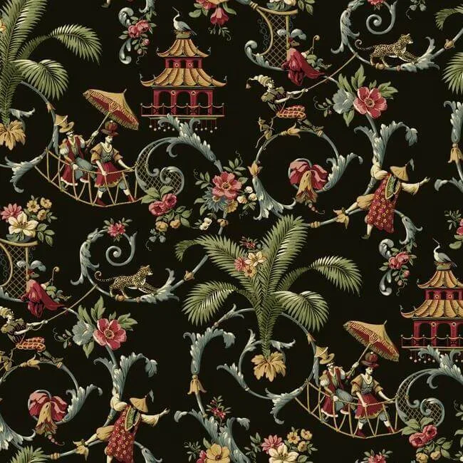 York Wallcoverings Mandarin Rose wallpaper, color Red, SKU WA7769