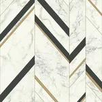 York Wallcoverings Marble Chevron - Black & Gold Wallpaper | Buy Online York Wallcoverings Marble Chevron wallpaper, color Black & Gold, SKU MM1805