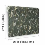 York Wallcoverings Marbled Endpaper - Black & Gold Wallpaper | Buy Online York Wallcoverings Marbled Endpaper wallpaper, color Black & Gold, SKU NV5591