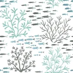 York Wallcoverings Marine Garden wallpaper, color Blue & Brown, SKU CV4406