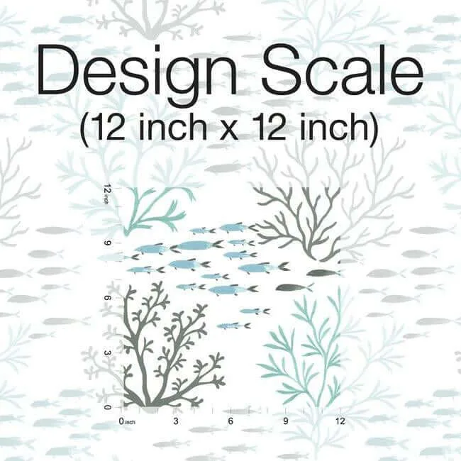 York Wallcoverings Marine Garden wallpaper, color Blue & Brown, SKU CV4406