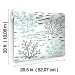 York Wallcoverings Marine Garden wallpaper, color Blue & Brown, SKU CV4406