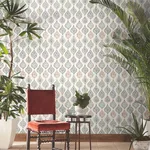 York Wallcoverings Marketplace Motif wallpaper, color Off White & Green, SKU MN1853
