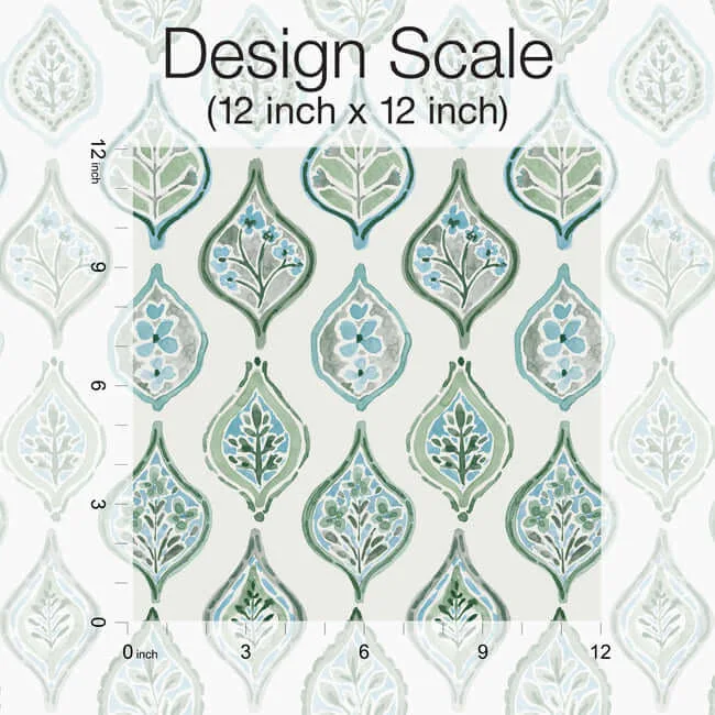 York Wallcoverings Marketplace Motif wallpaper, color Pale Grey & Green, SKU MN1851