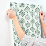York Wallcoverings Marketplace Motif wallpaper, color Pale Grey & Green, SKU MN1851