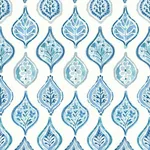 York Wallcoverings Marketplace Motif wallpaper, color White & Blue, SKU MN1850