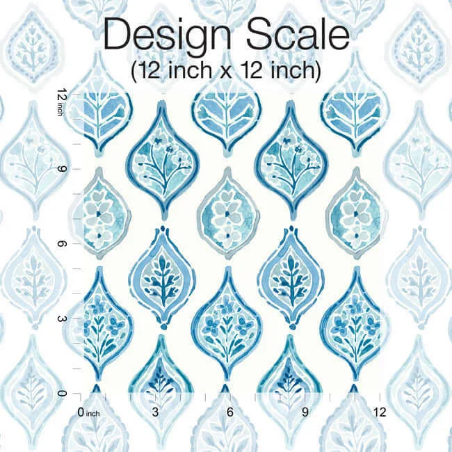 York Wallcoverings Marketplace Motif wallpaper, color White & Blue, SKU MN1850