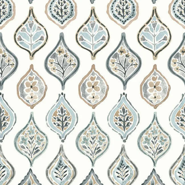 York Wallcoverings Marketplace Motif wallpaper, color White & Neutral, SKU MN1854