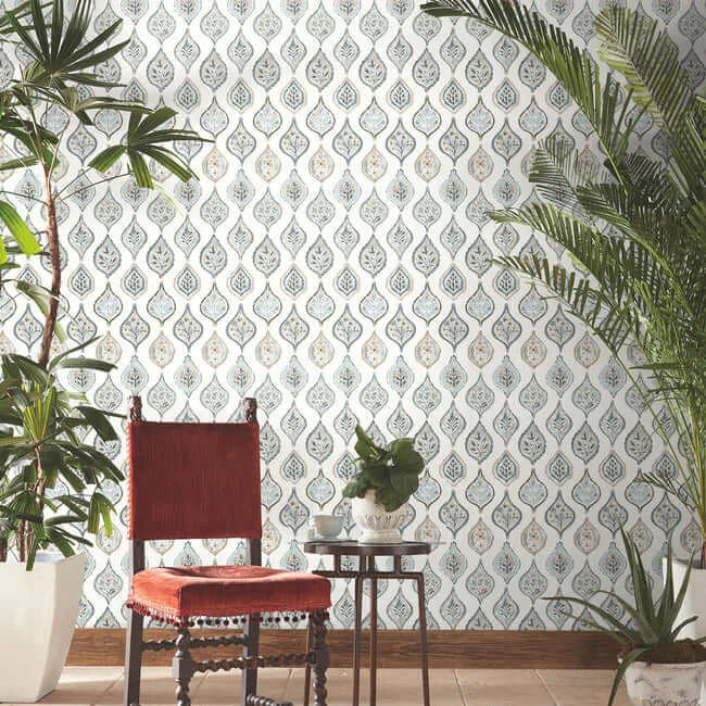 York Wallcoverings Marketplace Motif wallpaper, color White & Neutral, SKU MN1854