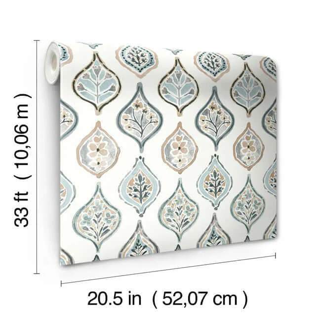 York Wallcoverings Marketplace Motif wallpaper, color White & Neutral, SKU MN1854