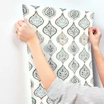 York Wallcoverings Marketplace Motif wallpaper, color White & Neutral, SKU MN1854
