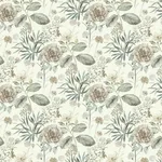 York Wallcoverings Midsummer Floral wallpaper, color Beige & Green, SKU TL1918