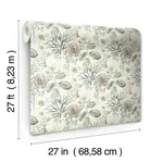 York Wallcoverings Midsummer Floral wallpaper, color Beige & Green, SKU TL1918
