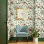 York Wallcoverings Midsummer Floral wallpaper, color Coral, SKU TL1919
