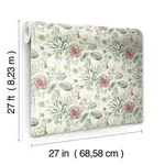 York Wallcoverings Midsummer Floral wallpaper, color Coral, SKU TL1919