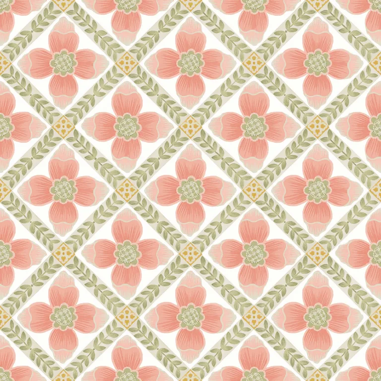 York Wallcoverings Mimi wallpaper, color Coral, SKU PSW1584RL