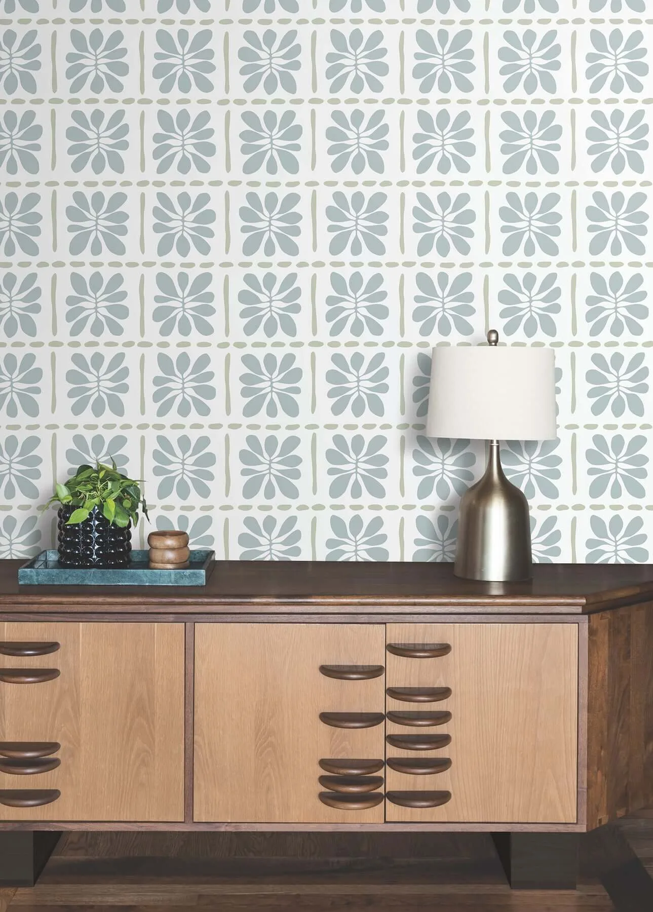 York Wallcoverings Mimosa Fleur wallpaper, color Mineral, SKU ZM2806