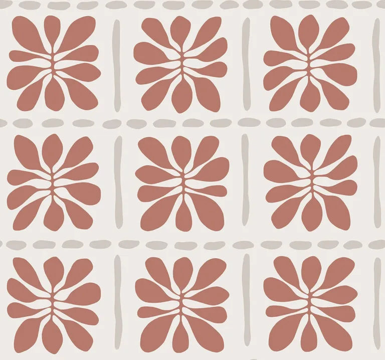 York Wallcoverings Mimosa Fleur wallpaper, color Terracotta, SKU ZM2809